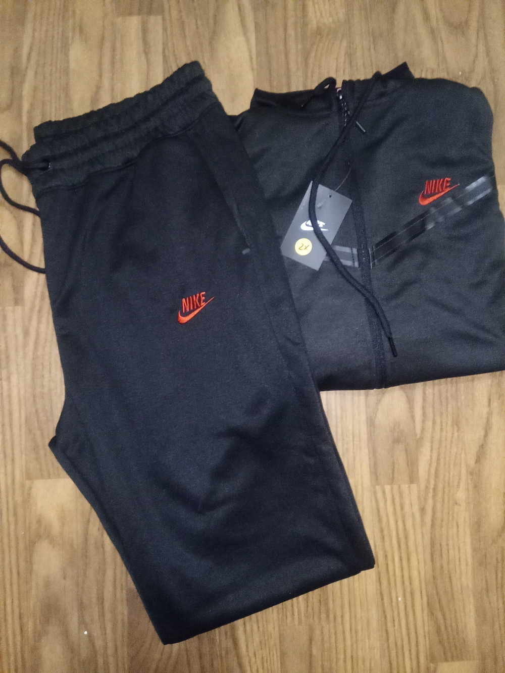 Nike Black Sweatpants with Red Swoosh